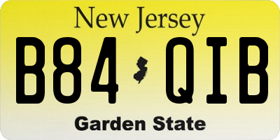 NJ license plate B84QIB