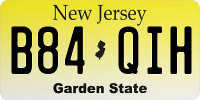 NJ license plate B84QIH