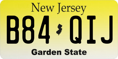 NJ license plate B84QIJ