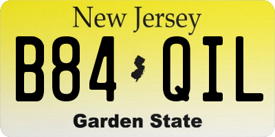 NJ license plate B84QIL