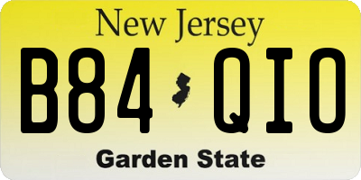 NJ license plate B84QIO