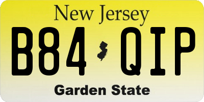 NJ license plate B84QIP