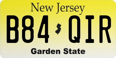 NJ license plate B84QIR