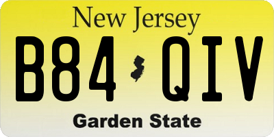 NJ license plate B84QIV