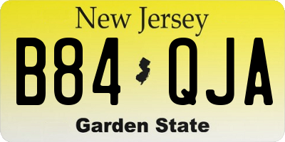 NJ license plate B84QJA