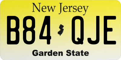 NJ license plate B84QJE