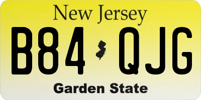 NJ license plate B84QJG