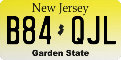 NJ license plate B84QJL