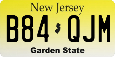 NJ license plate B84QJM