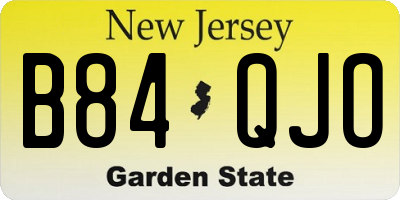NJ license plate B84QJO