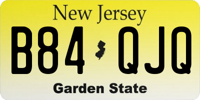 NJ license plate B84QJQ
