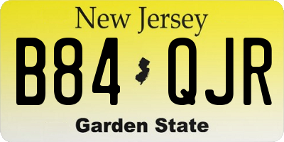 NJ license plate B84QJR