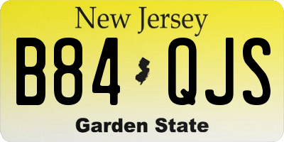NJ license plate B84QJS