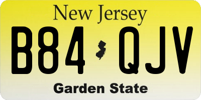 NJ license plate B84QJV