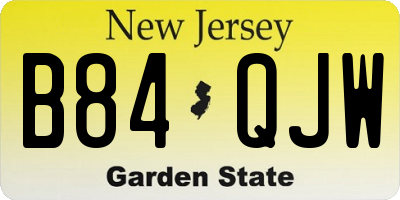 NJ license plate B84QJW