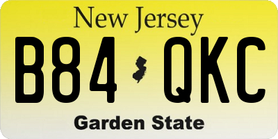 NJ license plate B84QKC