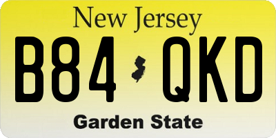 NJ license plate B84QKD