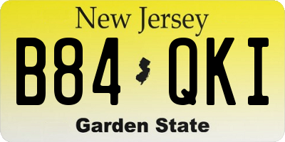 NJ license plate B84QKI