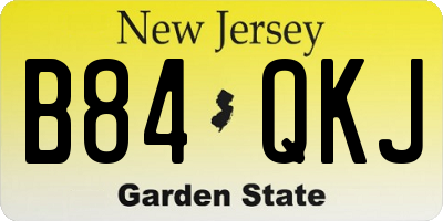 NJ license plate B84QKJ