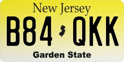 NJ license plate B84QKK