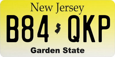 NJ license plate B84QKP