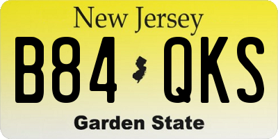 NJ license plate B84QKS