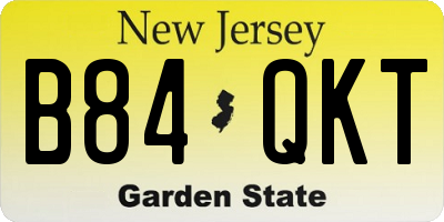 NJ license plate B84QKT