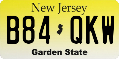 NJ license plate B84QKW