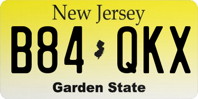NJ license plate B84QKX