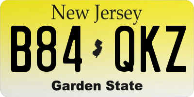 NJ license plate B84QKZ