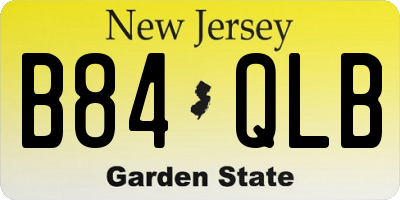 NJ license plate B84QLB