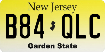 NJ license plate B84QLC