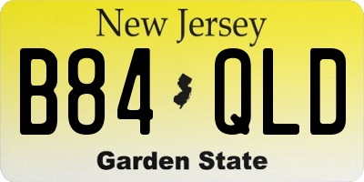 NJ license plate B84QLD