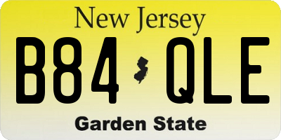 NJ license plate B84QLE