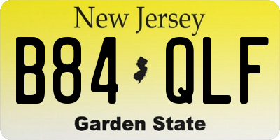 NJ license plate B84QLF
