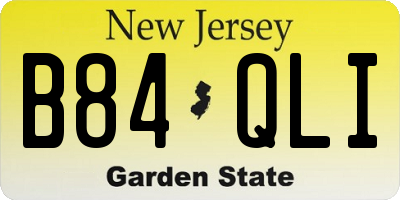 NJ license plate B84QLI