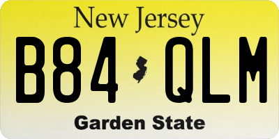 NJ license plate B84QLM