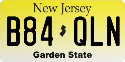NJ license plate B84QLN