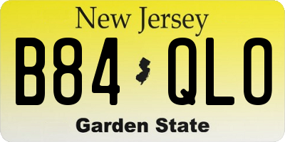 NJ license plate B84QLO