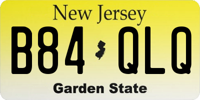 NJ license plate B84QLQ