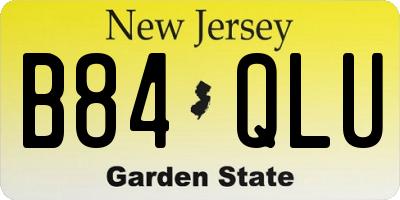 NJ license plate B84QLU