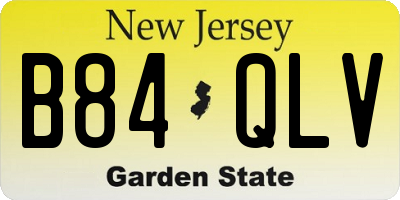 NJ license plate B84QLV