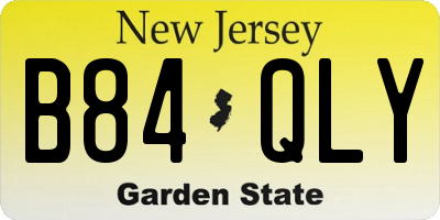 NJ license plate B84QLY