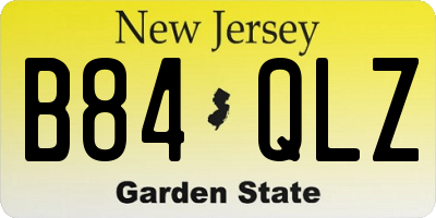 NJ license plate B84QLZ