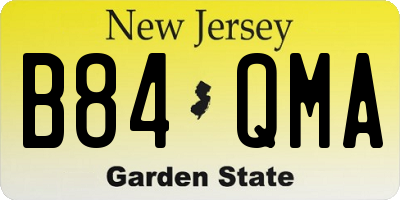 NJ license plate B84QMA