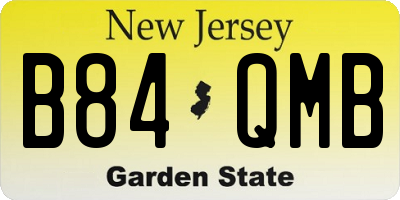 NJ license plate B84QMB