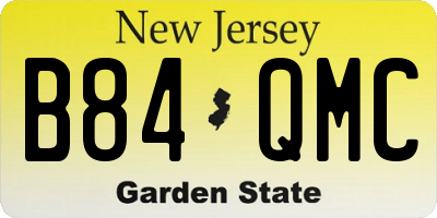 NJ license plate B84QMC