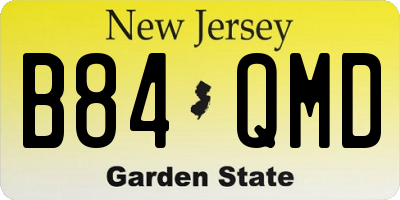 NJ license plate B84QMD