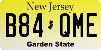 NJ license plate B84QME