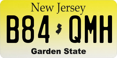 NJ license plate B84QMH